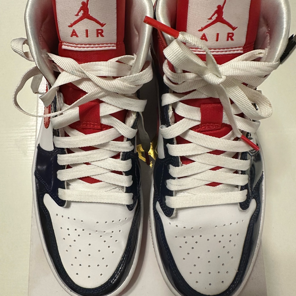 Women’s Air Jordan 1 Red And White Sneakers